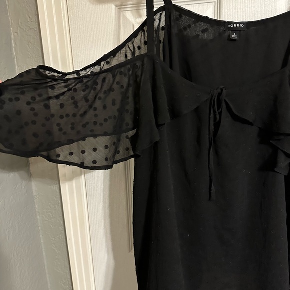 Torrid Black Ruffle Top - Picture 2 of 3
